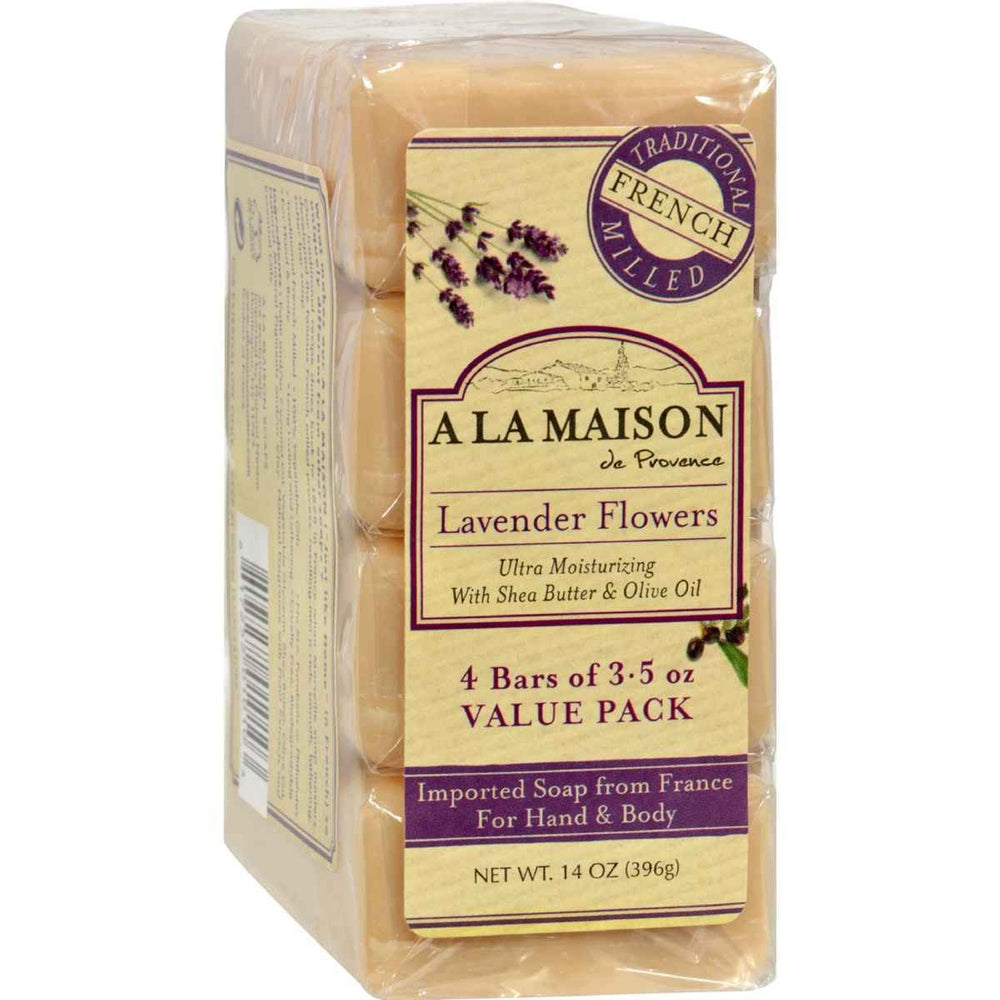 Jabón en barra A La Maison con lavanda flor, uso diario suave para piel.