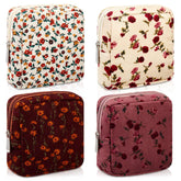 Bolsa Abbylike de cosmética floral rosa con cremallera, ideal para organización diaria.