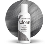 Adore Color Semipermanente 150 Platinum: frasco para uso en casa con color gris intenso.