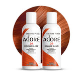 Adore Color de Cabello Semi Permanente 039 Naranja Brasa, botella para uso en casa.