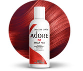 Adore Tinte semipermanente Rojo Truly Red, botella para cobertura intensa y duradera.