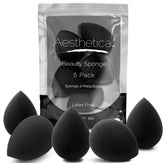 Esponja de maquillaje Aesthetica, libre de latex, para aplicación suave y uniforme.