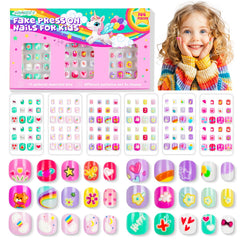 AGGKKY uñas postizas para niñas, empaque colorido, perfecto para regalo