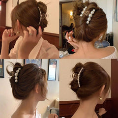 Pinza de perla larga de Agirlvct para cabello grueso con agarre seguro.