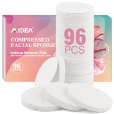 Esponjas faciales comprimidas AIDEA, 96 unidades, limpieza suave y eficaz