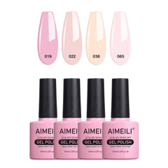 AIMEILI gel tono natural, aplicación suave para uñas, acabado uniforme.