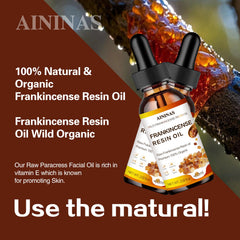 AININAS Aceite de resina de incienso: aplicación manual en rostro para hidratación