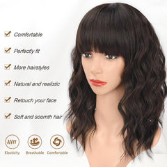 Peluca AISI HAIR rizo natural marrón, caida suave para ocasiones formales