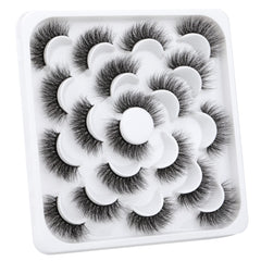 Pestañas falsas 3D de ALICROWN HAIR con cruce dramático para apariencia nocturna.