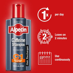Alpecin Caféina Energiza Cuero Cabelludo: revitaliza la raíz para un pelo más vivo.