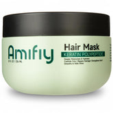 Amifiy Keratin Mask: vertido del bote para iniciar el cuidado profundo del cabello.