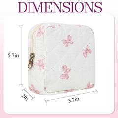 AMZMA bolso maquillaje floral acolchado, detalle forro interior, acceso rápido a cosméticos pequeños.