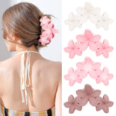 Anbala flor hawaiana rosa grande, pinza que fija cabello grueso con estilo veraniego
