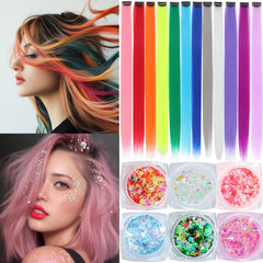 Extensiones Angels Beauty rosa brillante con clip, estilo rápido para fiestas