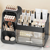 Anylady Organizador de maquillaje con cajones grande negro, ideal para cosméticos.
