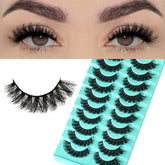 Pestañas APCYUST volumen visón, 10 pares, ojos de gato definidos.