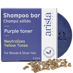 Arista Ayurveda barra champú morado de color y textura atractiva para neutralizar tonos indeseados