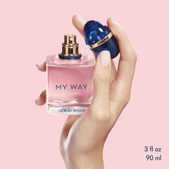 Armani Beauty My Way, etiqueta frontal, identidad de marca clara.