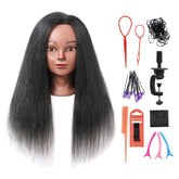 Armmu cabeza de maniquí con cabello 100% real para practicar peinados realistas