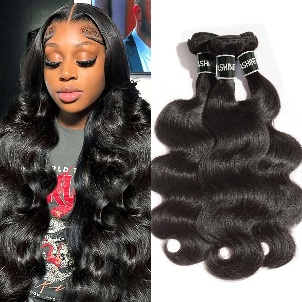 ASHINE Cambodian raw hair body wave 18-inch bundles for natural fullness and long-lasting style