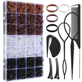 Auroray cintas para pelo en caja organizadora, almacenamiento práctico y ordenado.
