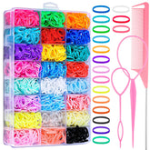 Auroray gomas elásticas para cabello con organizador de 24 colores para niñas.