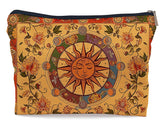 Ayxvt bolsa maquillaje boho sol y luna, ideal para uso diario y organización.