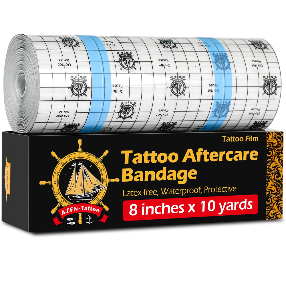 AZEN curita de cuidado tatuaje 8x10, fijación duradera para primeros días.