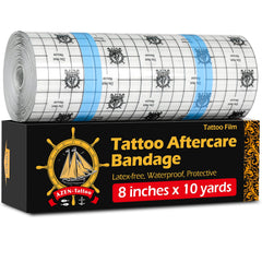 AZEN curita de cuidado tatuaje 8x10, fijación duradera para primeros días.