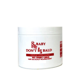 Baby Don't Bald fórmula triple fuerza para cabello sano, fácil de aplicar en niños y adultos.