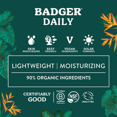 Badger Mineral Daily Sunscreen SPF 30, ingredientes naturales para una piel nutrida
