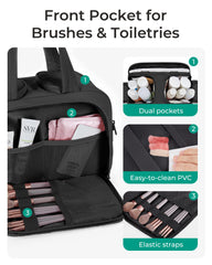 BAGSMART bolso de aseo de viaje en Taslan suave, sensación agradable y ligero