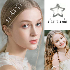Clips de pelo estrella plateados Baisai de 1,22 pulgadas para peinados duraderos.