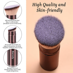 Banidy brocha Kabuki uso multiobjetivo para base, polvo y bronceador.