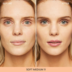 BareMinerals Original Loose Powder SPF15 aplicación con brocha para acabado natural.