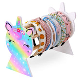 Basumee organizador de diademas para niñas con unicornio, ordena el tocador