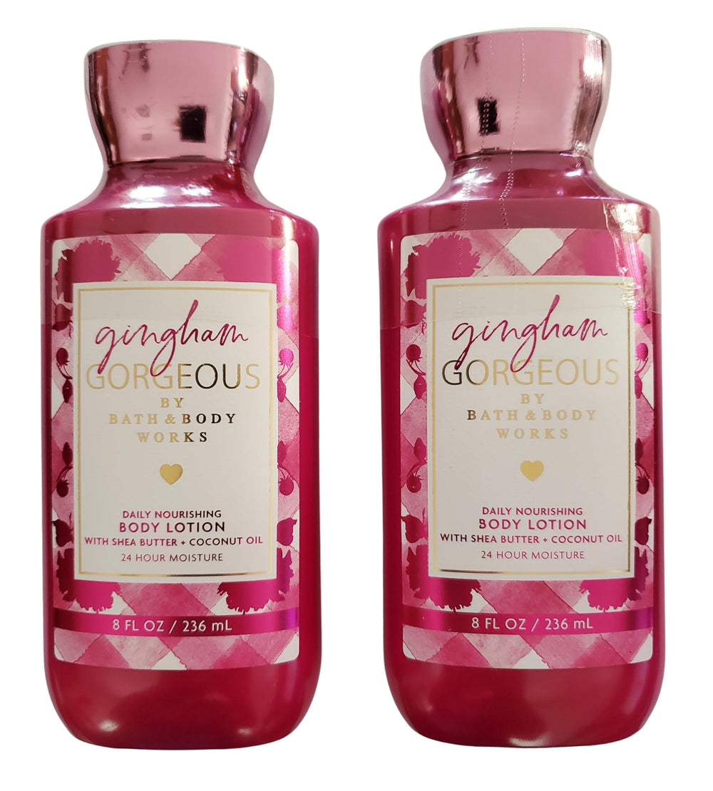 Bath & Body Works Gingham Gorgeous loción corporal 8 oz, hidratación suave diaria.