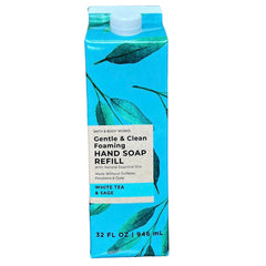 Bath & Body Works White Tea & Sage: repuesto de jabón de manos espumoso para limpieza suave