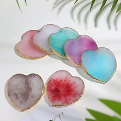 Paleta Beautifultracy de resina con borde dorado para mezclar pigmentos facilmente.