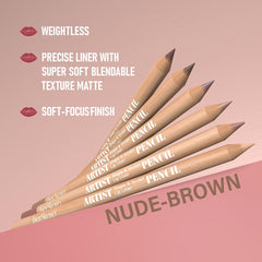 Beauty Glazed delineador labial tono neutro y marrón, deslizamiento suave para contornos precisos.