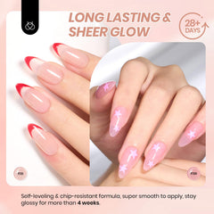 Beetles Jelly Gel: muestra rosa nude para acabado natural.