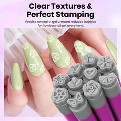 Beetles Gel Polish bolígrafo de estampado corazones para arte de uñas romántico.