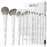 Pinceles BEILI set de 12 piezas para rostro y ojos, aplicación suave.