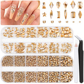BELLEBOOST: piedras para uñas oro champagne con brillo duradero.