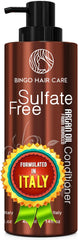 Bingo Hair Care: botella vertida, cabello suave y brillo natural.