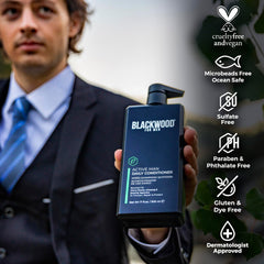 Blackwood For Men Acondicionador con raíces japonesas, equilibra aceite y nutre.