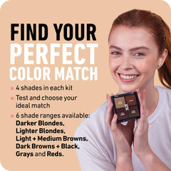 Boldify Hairline Powder application puff shows easy at-home touch ups.