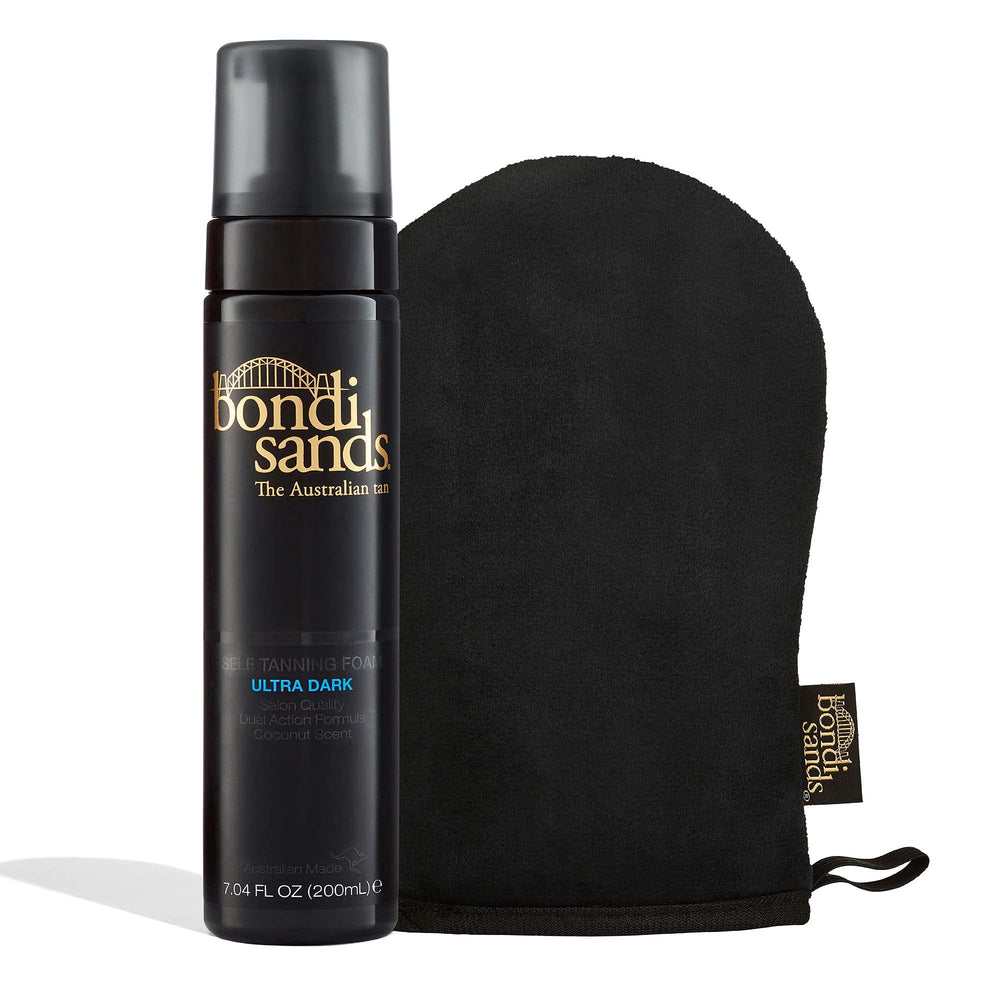 Bondi Sands Espuma Autobronceadora Ultra Oscura: aplicación suave para tono uniforme.