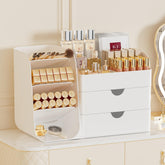 Booklov organizador de maquillaje con soporte para brochas, tocador ordenado