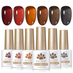 Born Pretty Jelly Gel ámbar cristal para uñas, acabado semitransparente y duradero.